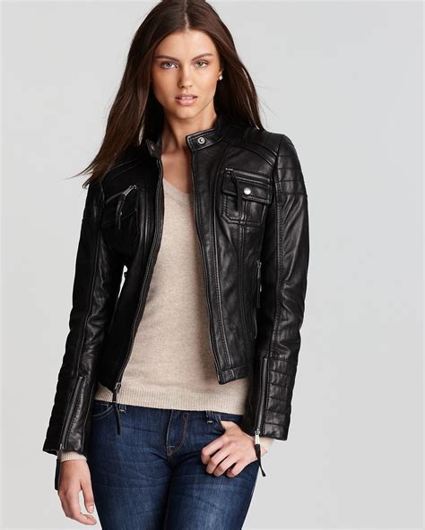 leather racing jacket michael kors|micheal Kors leather jacket.